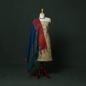 Kalamkari printed cotton 2pc unstitched dress material