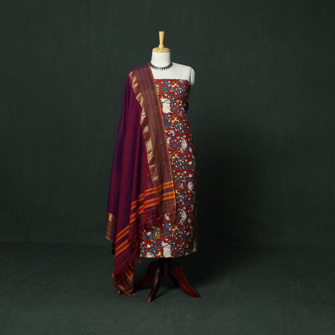 Kalamkari printed cotton 2pc unstitched dress material