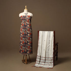 Kalamkari printed cotton 2pc unstitched dress material
