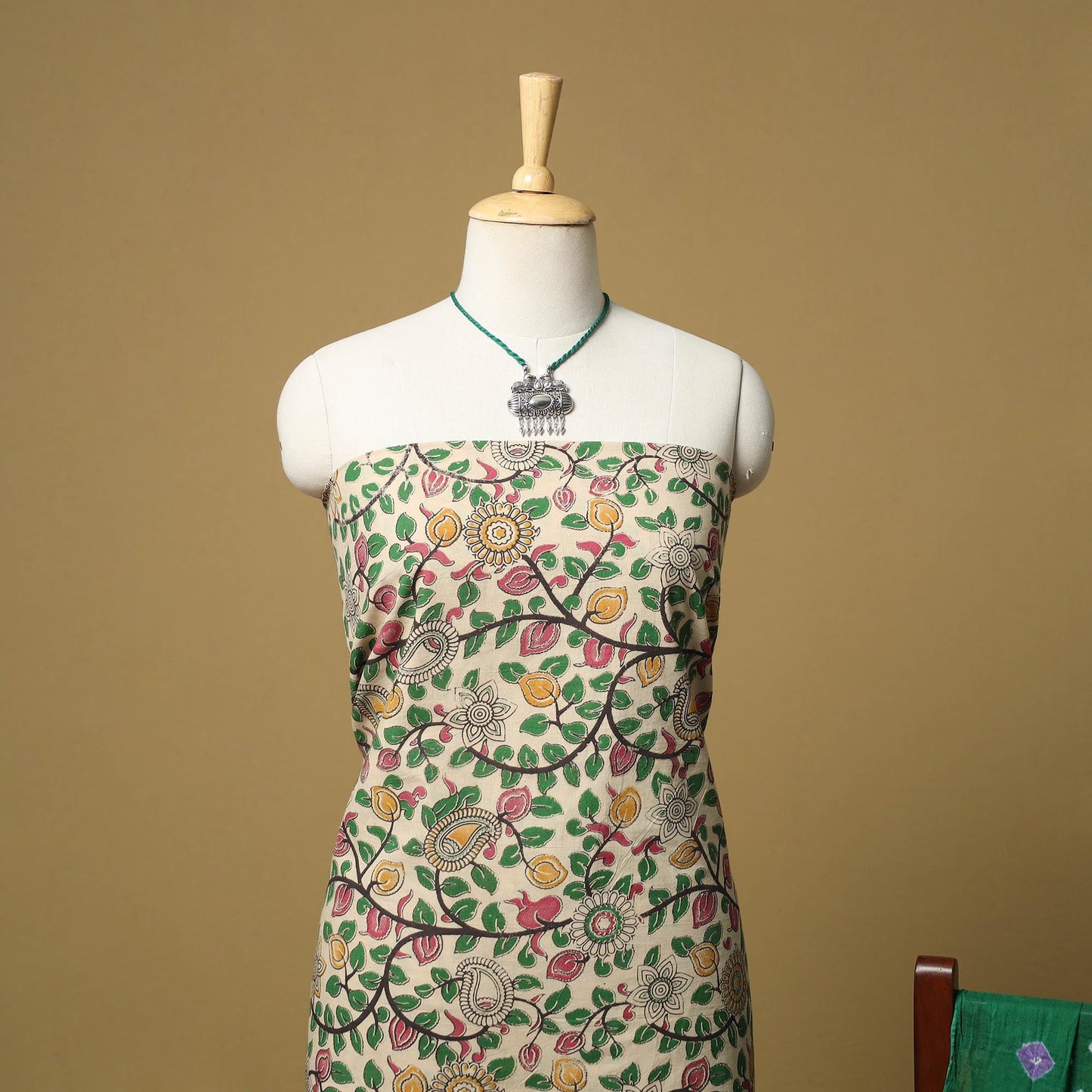 Kalamkari printed cotton 2pc unstitched dress material