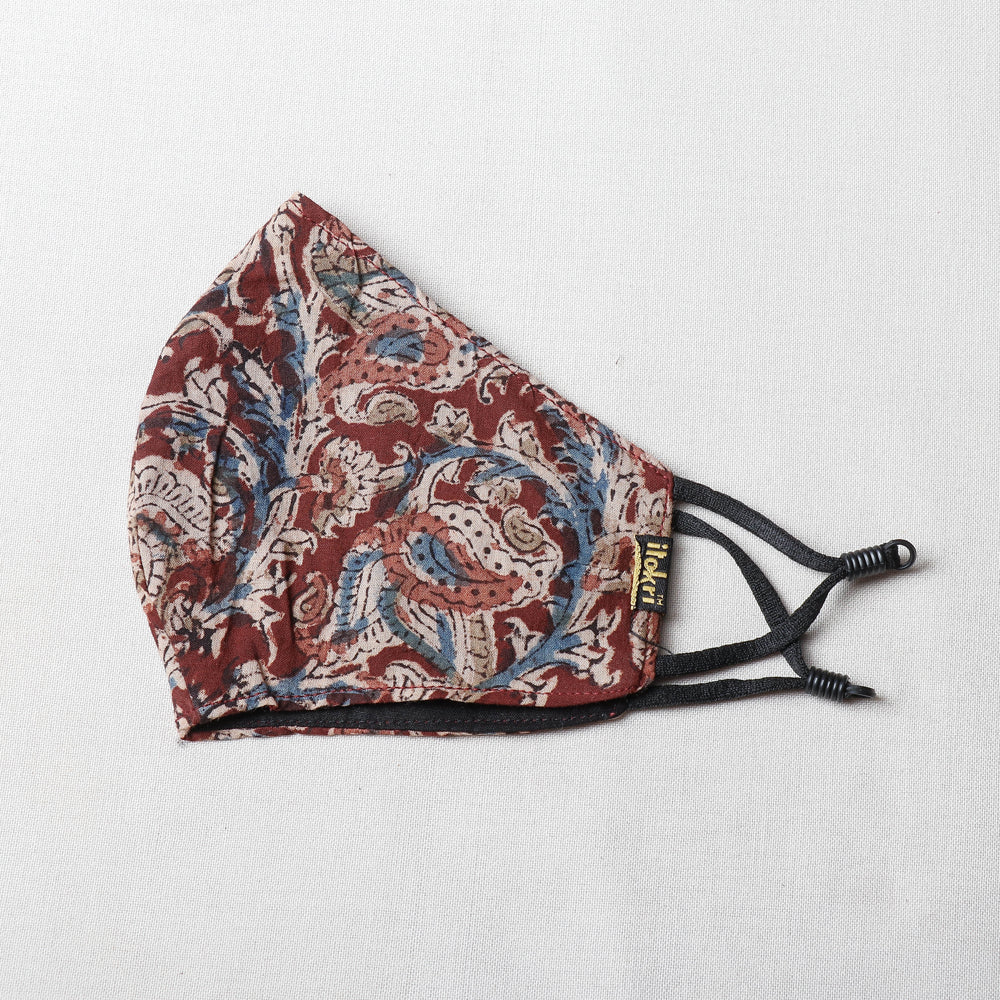  Kalamkari Block Printed Cotton 3 Layer Snug Fit Face Cover 