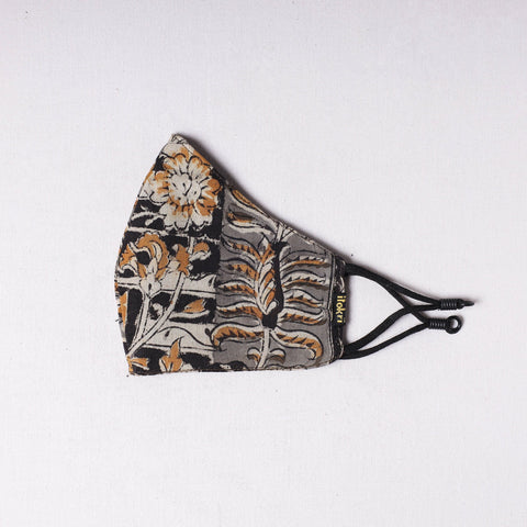  Kalamkari Block Printed Cotton 3 Layer Snug Fit Face Cover 