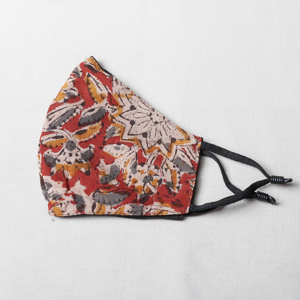  Kalamkari Block Printed Cotton 3 Layer Snug Fit Face Cover 