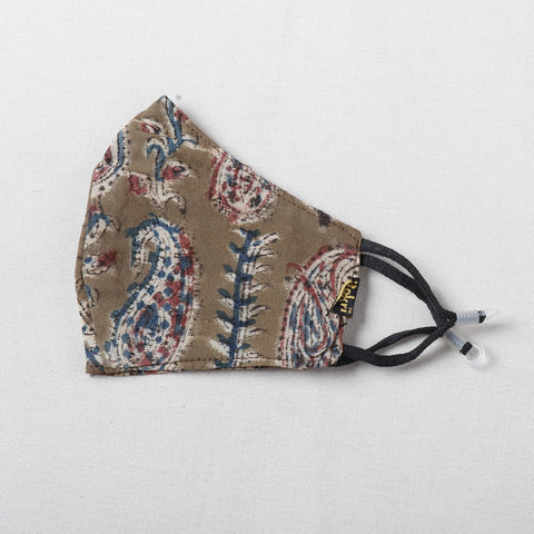  Kalamkari Block Printed Cotton 3 Layer Snug Fit Face Cover 