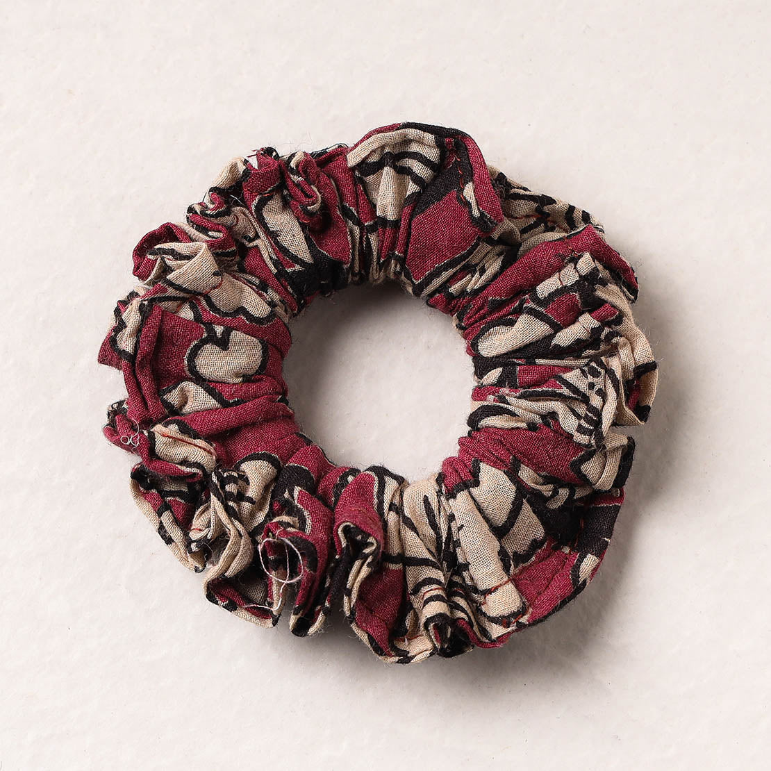  Kalamkari Printed Cotton Elastic Rubber Band/Scrunchie 