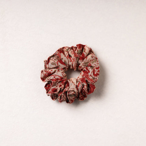   Kalamkari Block Printed Cotton Elastic Rubber Band/Scrunchie 