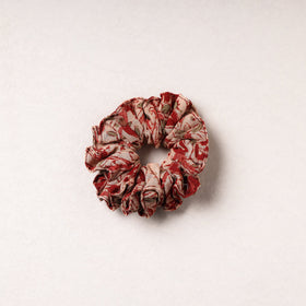   Kalamkari Block Printed Cotton Elastic Rubber Band/Scrunchie 