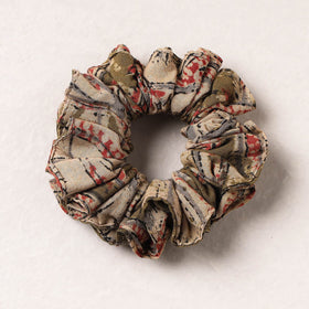   Kalamkari Block Printed Cotton Elastic Rubber Band/Scrunchie 