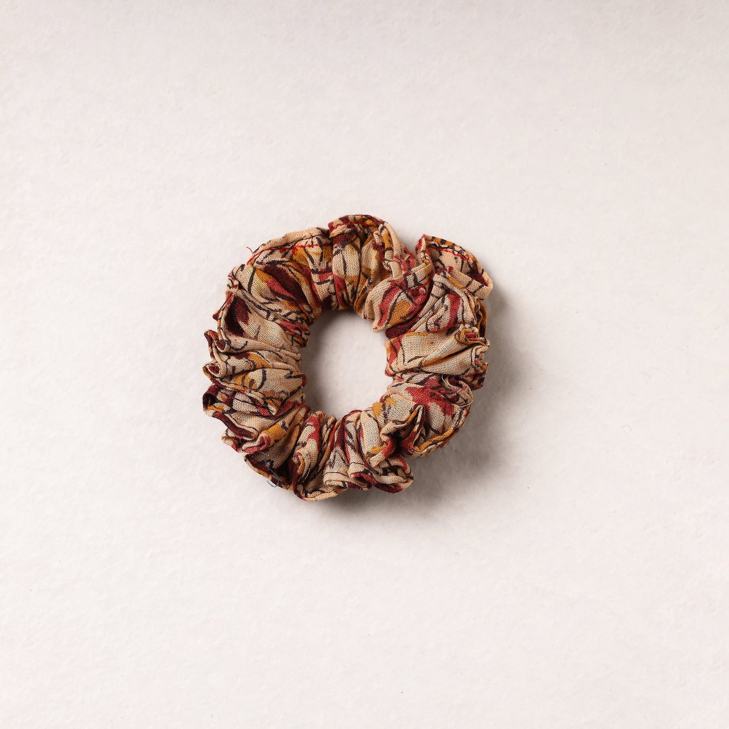   Kalamkari Block Printed Cotton Elastic Rubber Band/Scrunchie 