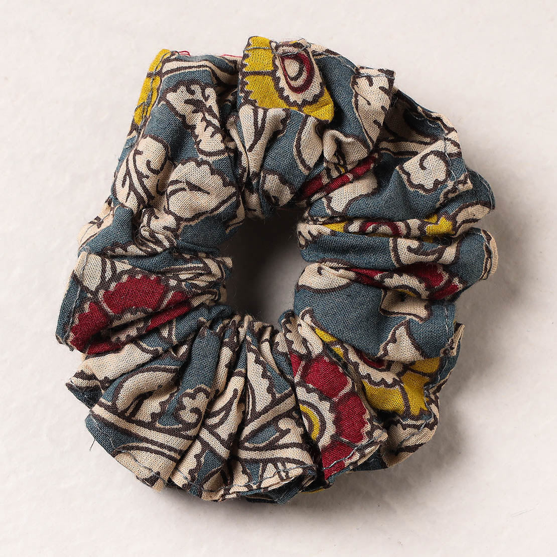  Kalamkari Printed Cotton Elastic Rubber Band/Scrunchie 