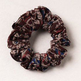   Kalamkari Block Printed Cotton Elastic Rubber Band/Scrunchie 