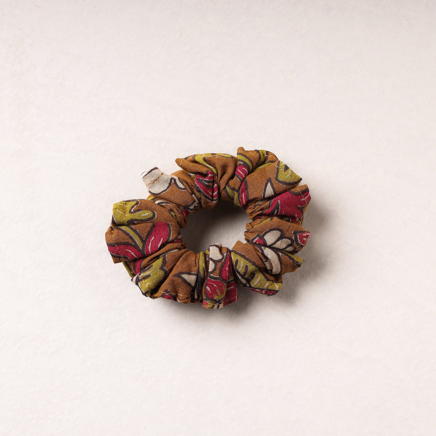  Kalamkari Printed Cotton Elastic Rubber Band/Scrunchie 