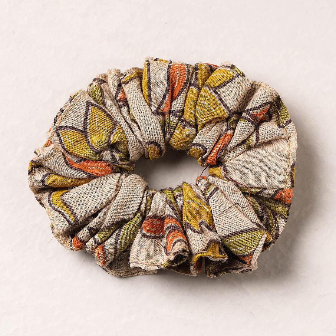  Kalamkari Printed Cotton Elastic Rubber Band/Scrunchie 