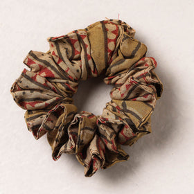   Kalamkari Block Printed Cotton Elastic Rubber Band/Scrunchie 