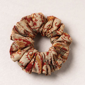   Kalamkari Block Printed Cotton Elastic Rubber Band/Scrunchie 