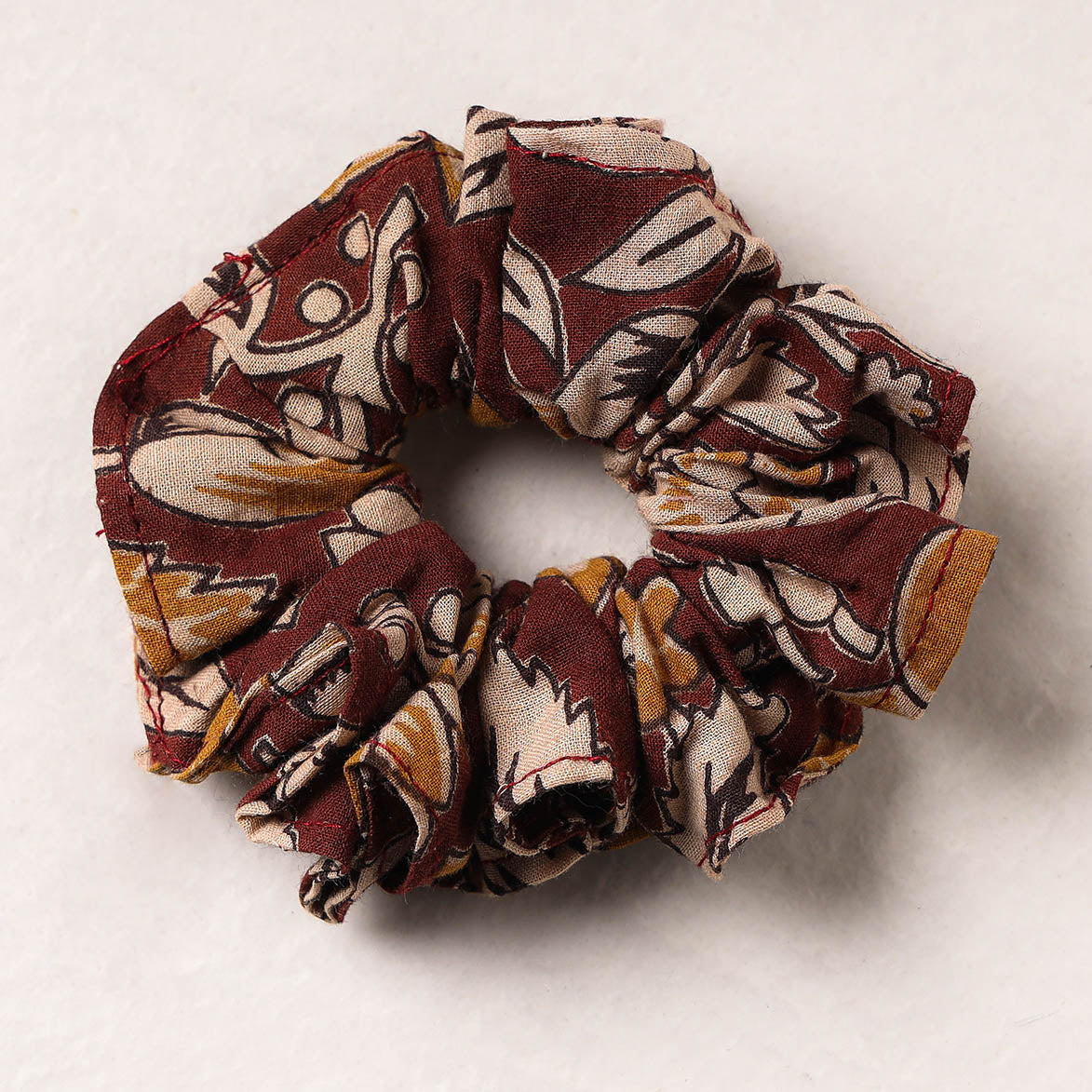  Kalamkari Printed Cotton Elastic Rubber Band/Scrunchie 