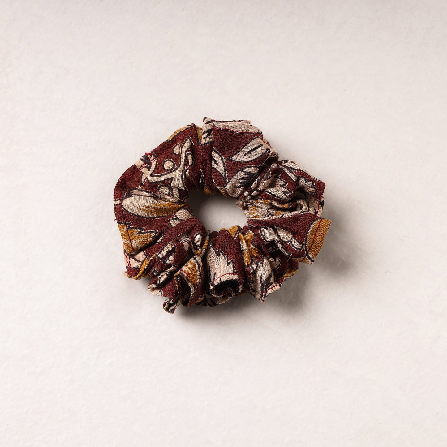  Kalamkari Printed Cotton Elastic Rubber Band/Scrunchie 