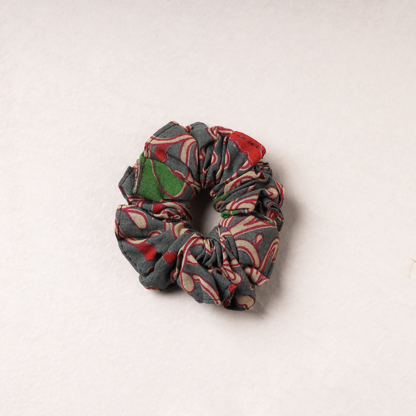  Kalamkari Printed Cotton Elastic Rubber Band/Scrunchie 