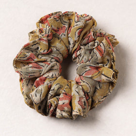   Kalamkari Block Printed Cotton Elastic Rubber Band/Scrunchie 