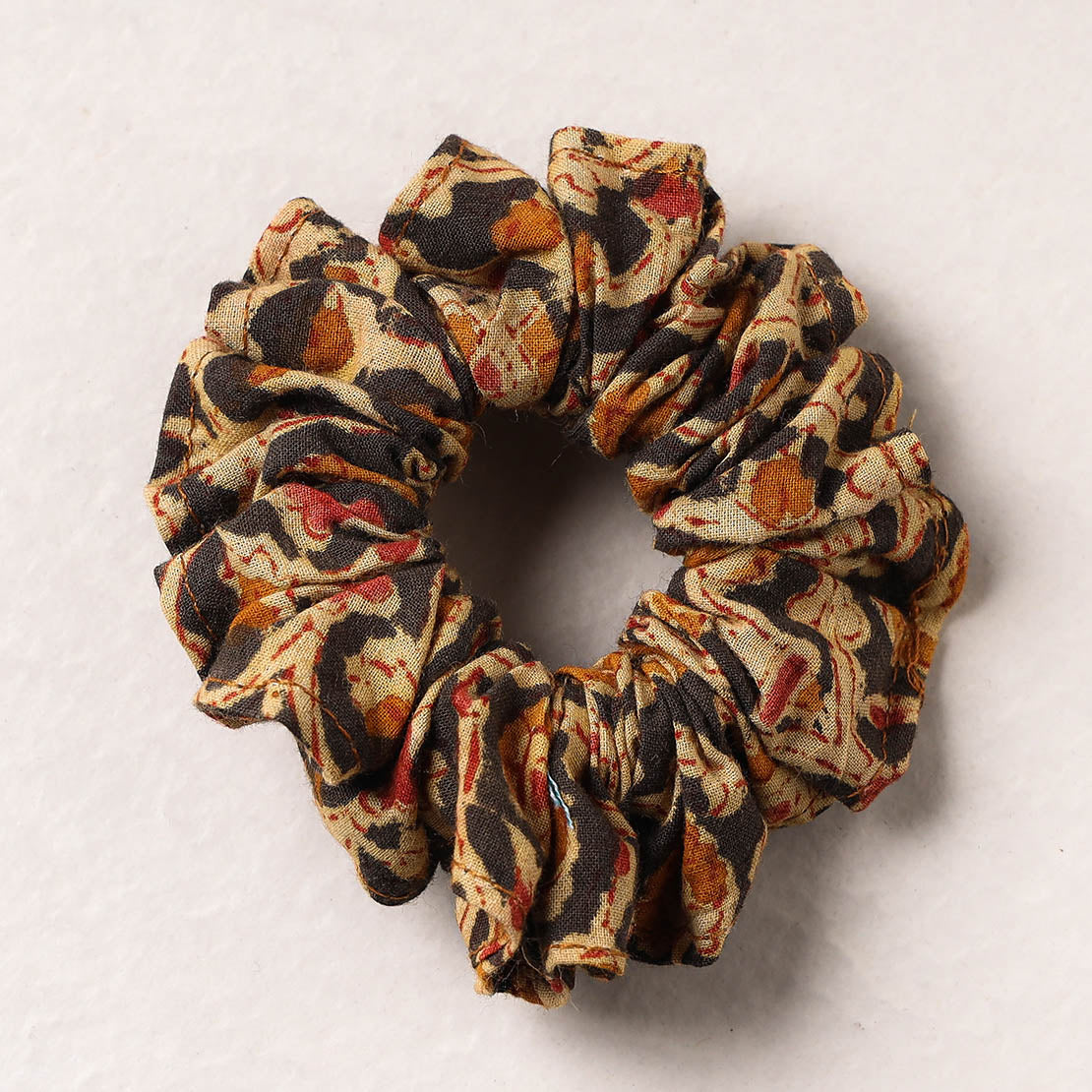   Kalamkari Block Printed Cotton Elastic Rubber Band/Scrunchie 