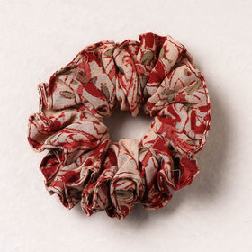   Kalamkari Block Printed Cotton Elastic Rubber Band/Scrunchie 