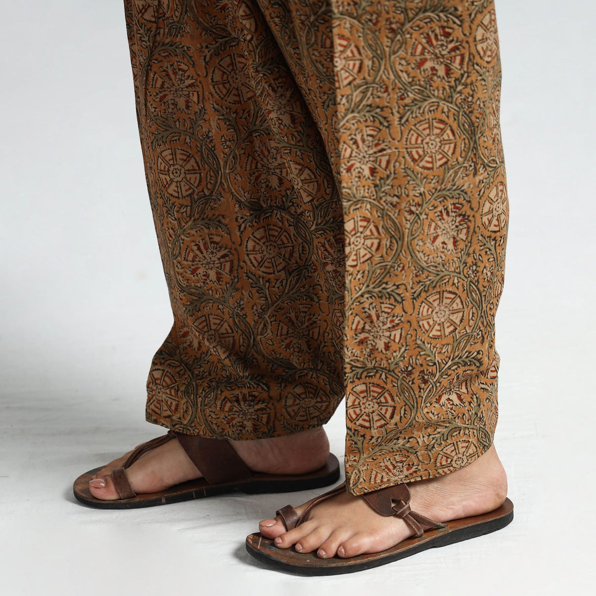 Kalamkari printed cotton elasticated salwar 21 - handcrafted