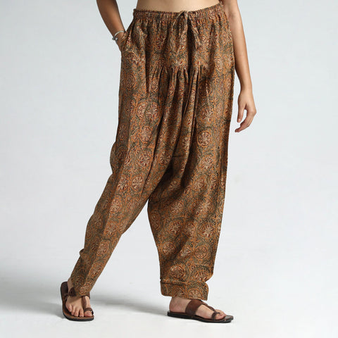 Kalamkari printed cotton elasticated salwar 21 - handcrafted