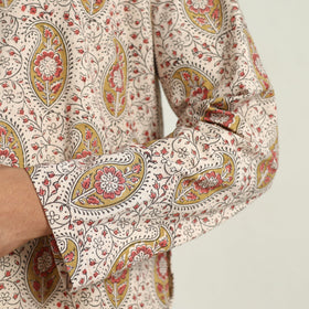 Kalamkari printed cotton men long kurta 06 - handcrafted