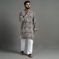  Kalamkari Block Printed Cotton Men Long Kurta 07 