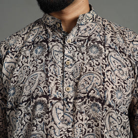  Kalamkari Block Printed Cotton Men Long Kurta 07 
