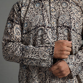  Kalamkari Block Printed Cotton Men Long Kurta 07 