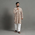  Kalamkari Block Printed Cotton Men Long Kurta 17 
