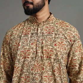  Kalamkari Block Printed Cotton Men Long Kurta 19 