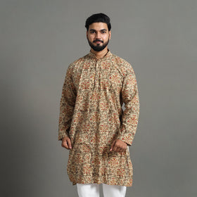  Kalamkari Block Printed Cotton Men Long Kurta 19 
