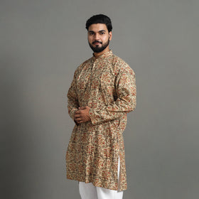  Kalamkari Block Printed Cotton Men Long Kurta 19 