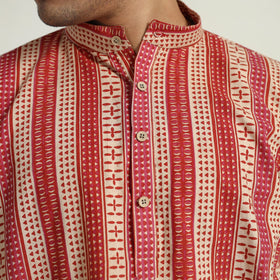 Kalamkari printed cotton men short kurta 10 - handcrafted