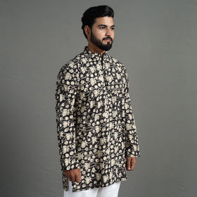 Buy Kalamkari Printed Cotton Men Short Kurta 11 Online at iTokri.com