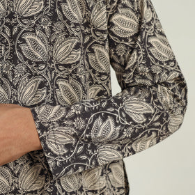 Kalamkari printed cotton men short kurta 13 - handcrafted