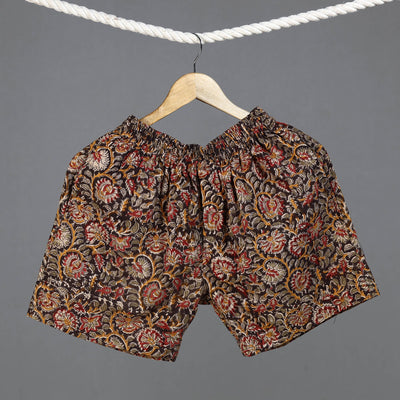Kalamkari printed cotton unisex boxer/shorts - handcrafted