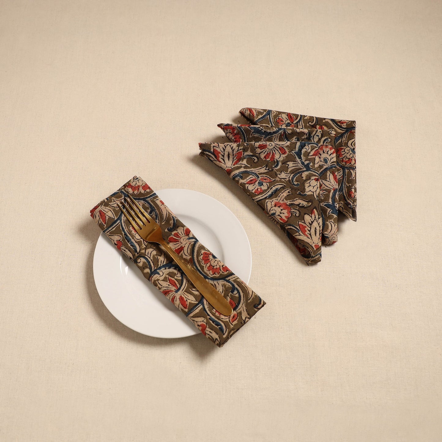 Kalamkari table napkin (set of 4) 13 - handcrafted