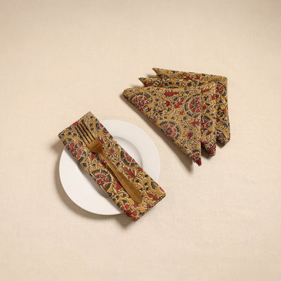 Kalamkari table napkin (set of 4) 14 - handcrafted