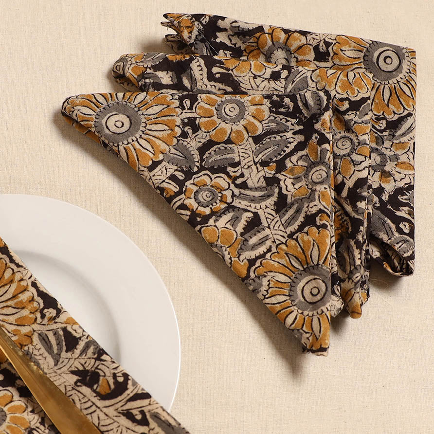 Kalamkari table napkin (set of 4) 17 - handcrafted