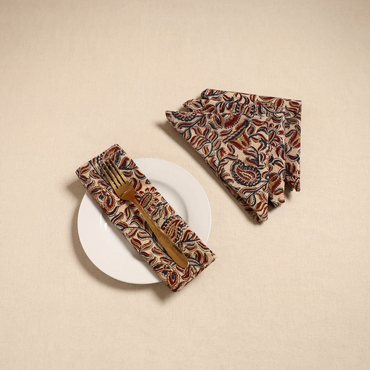 Kalamkari table napkin (set of 4) 22 - handcrafted