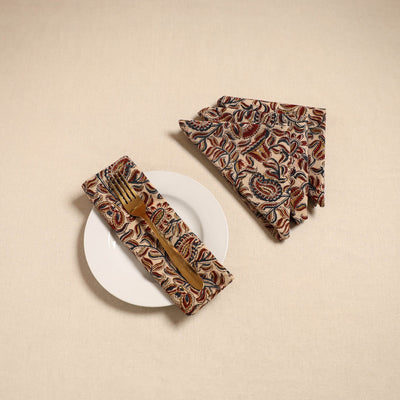 Kalamkari table napkin (set of 4) 22 - handcrafted