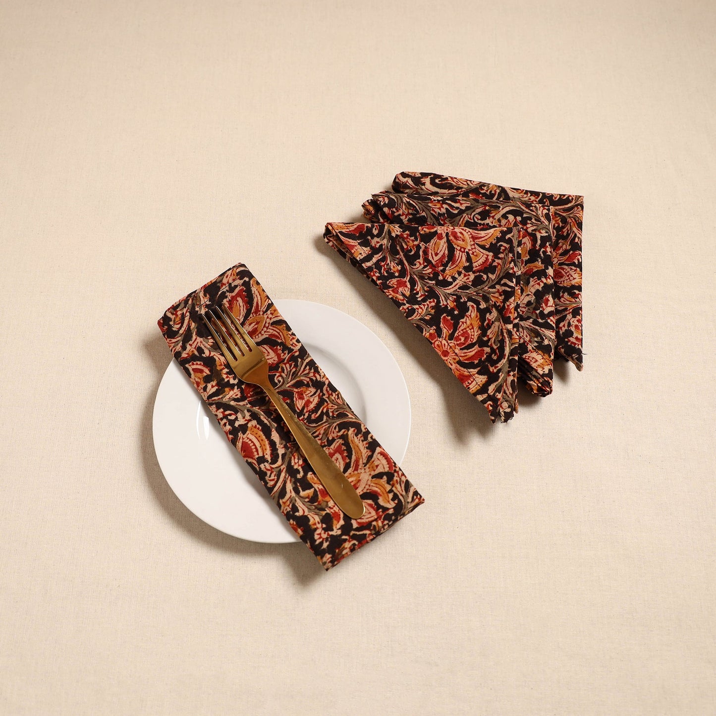 Kalamkari table napkin (set of 4) 24 - handcrafted