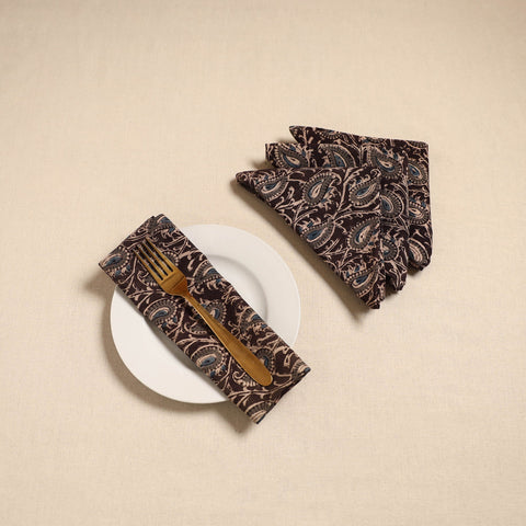Kalamkari table napkin (set of 4) 25 - handcrafted