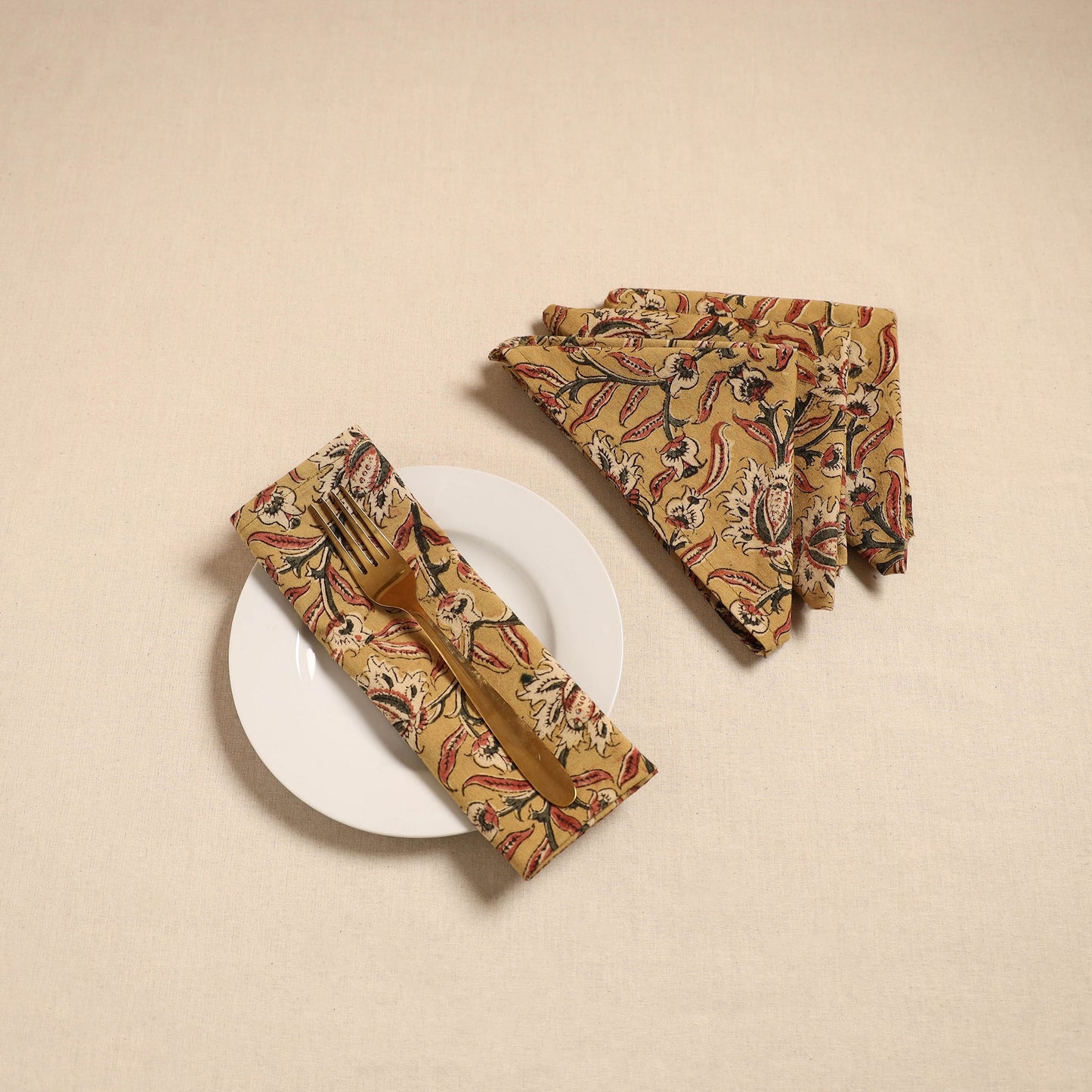 Kalamkari table napkin (set of 4) 27 - handcrafted