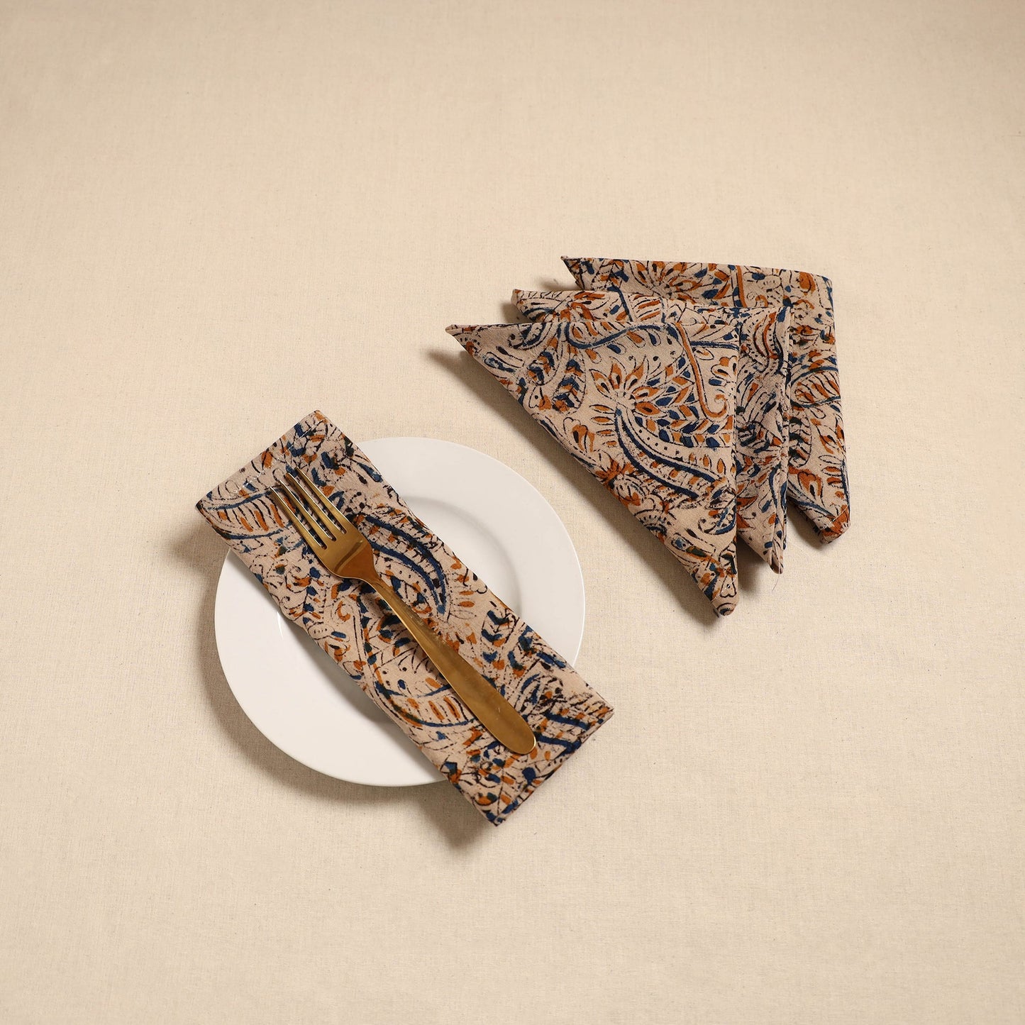 Kalamkari table napkin (set of 4) 28 - handcrafted