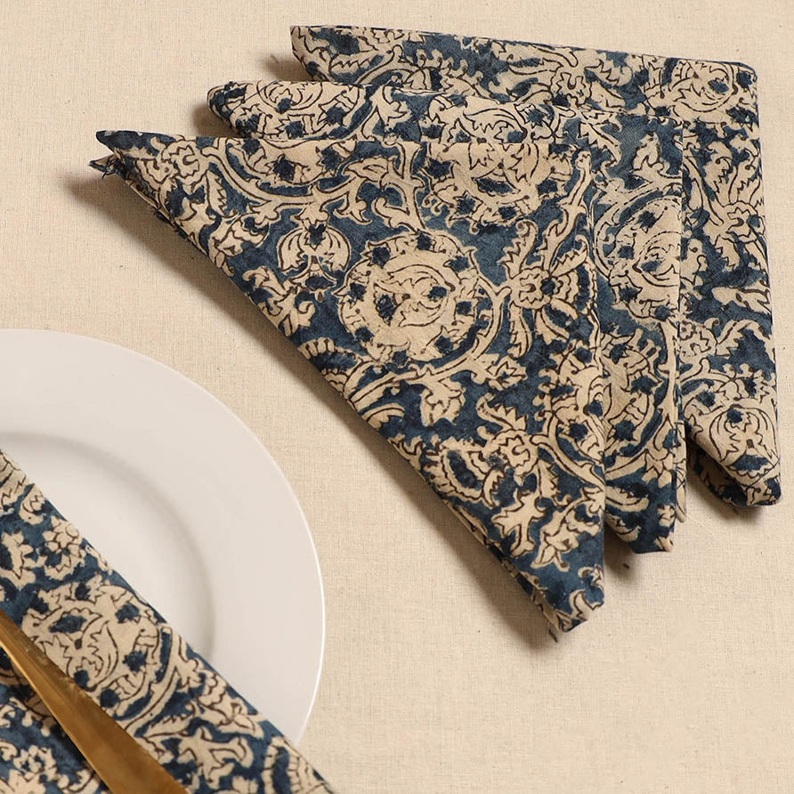 Kalamkari table napkin (set of 4) 30 - handcrafted