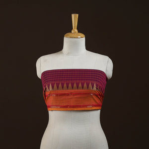 Kanchipuram cotton blouse piece 23 - handcrafted